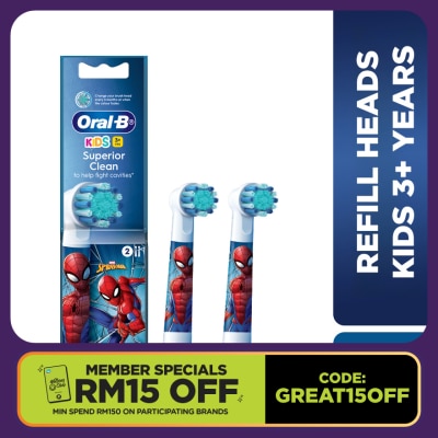 ORAL-B Kids Spiderman Replacement Brush Head 2s