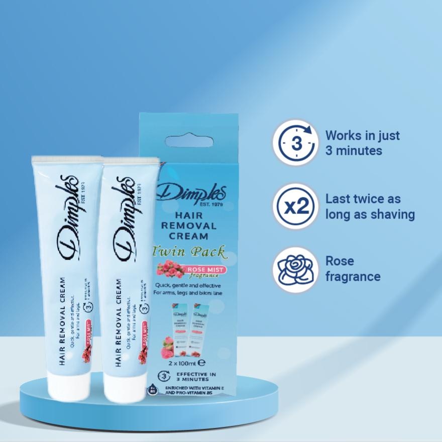 Hair Removal Cream Rose Twin Pack 100ml x 2
