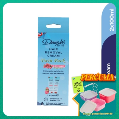 DIMPLES - Hair Removal Cream Rose Twin Pack 100ml x 2