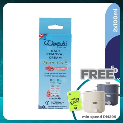 DIMPLES Hair Removal Cream Rose Twin Pack 100ml x 2