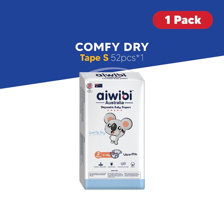 Baby Comfy Dry Diapers Tape S 52s