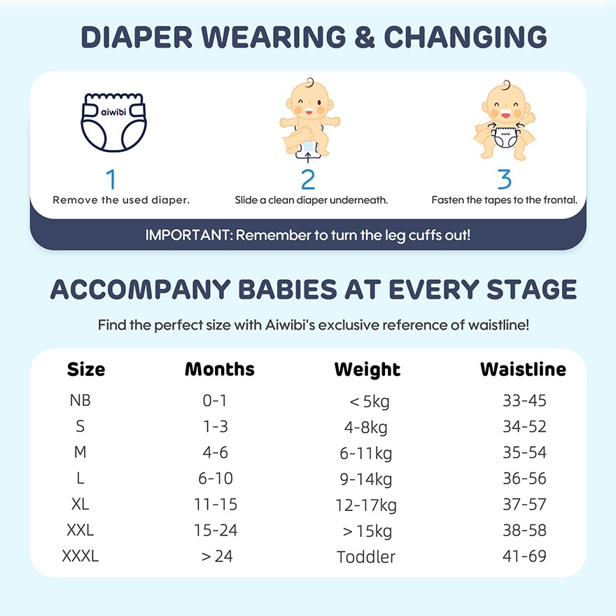 Baby Comfy Dry Diapers Tape L 44s