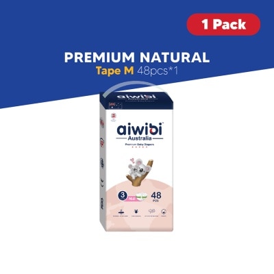 AIWIBI Baby Premium Natural Diapers Tape M 48s
