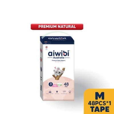 AIWIBI Baby Premium Natural Diapers Tape M 48s