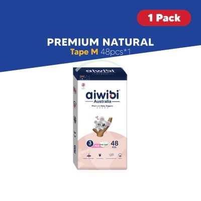 AIWIBI Baby Premium Natural Diapers Tape M 48s