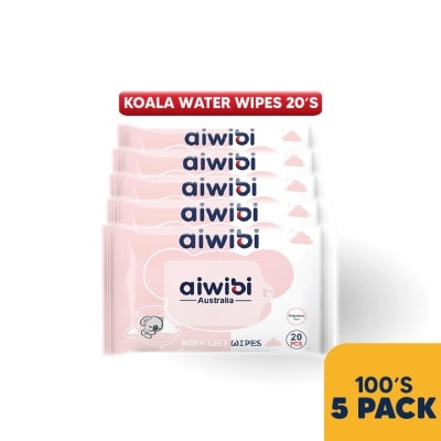 AIWIBI Baby Koala Wet Wipes 20's (5 Pack)