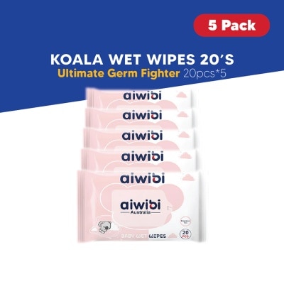 AIWIBI Baby Koala Wet Wipes (20's x 5Pack)