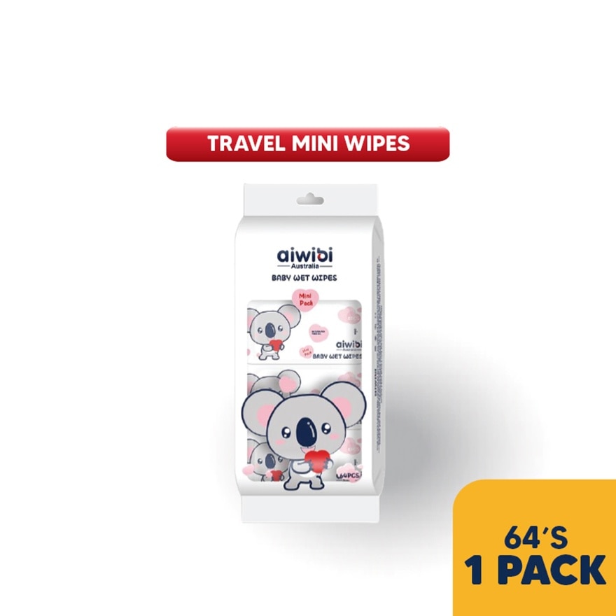 Baby Travel Mini Water Wipes 64's (1 Pack)