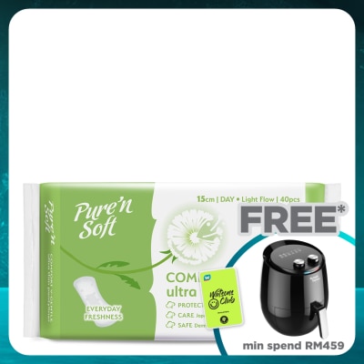 PURE'N SOFT Ultra Thin Pantyliner Green Tea Scented 15cm 40's