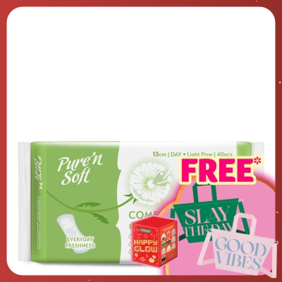 PURE'N SOFT Ultra Thin Pantyliner Green Tea Scented 15cm 40's