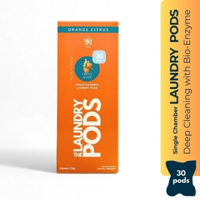 THE LAUNDRY PODS - Single-Chamber Pods -Orange Citrus (30s)