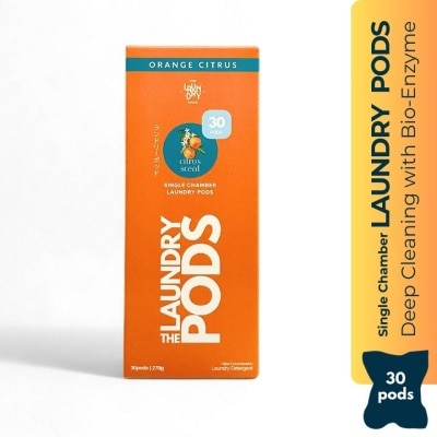 THE LAUNDRY PODS Single-Chamber Pods -Orange Citrus (30s)