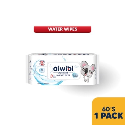 AIWIBI Baby 99.91% Pure Water Wipes 60's (1 Pack)