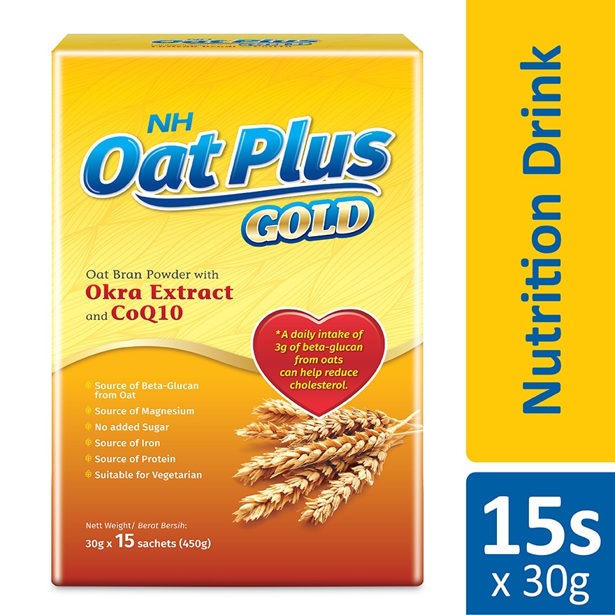 Oat Plus Gold - Oat Bran Powder with Okra Extract and CoQ10 30g x 15s