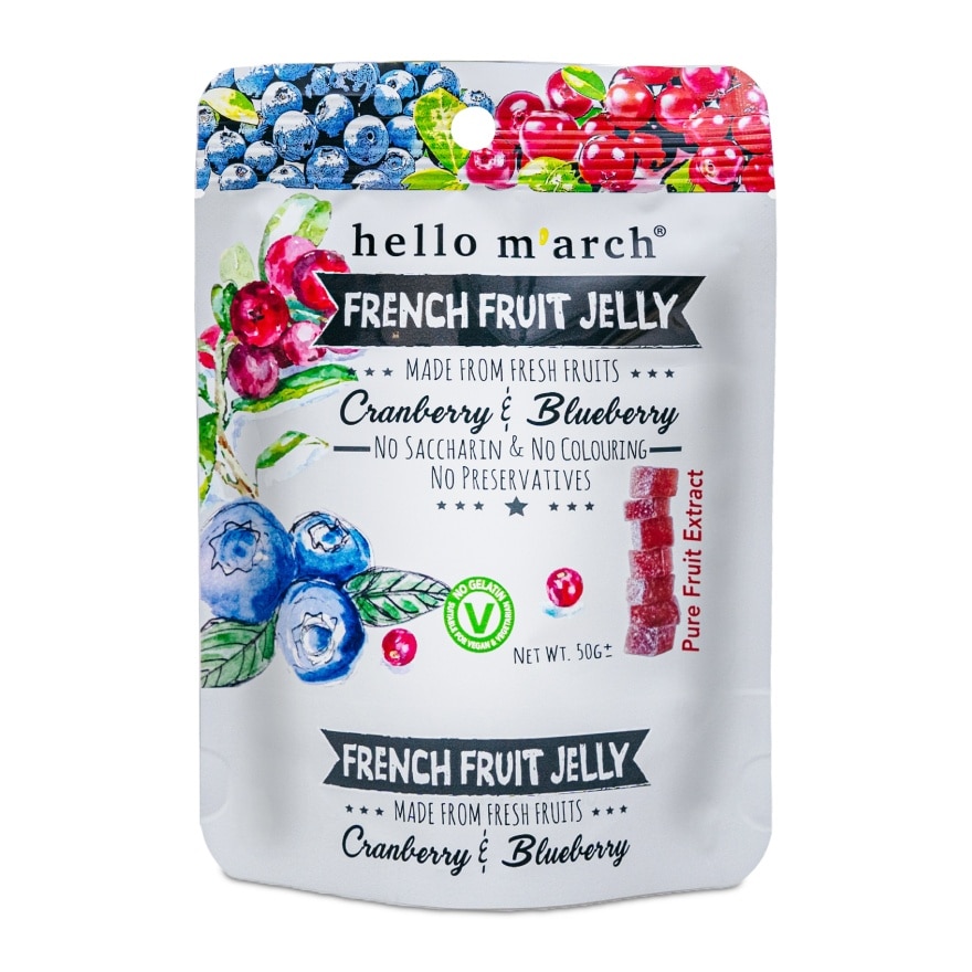 French Fruit Jelly Cranberry & Blueberry 50g