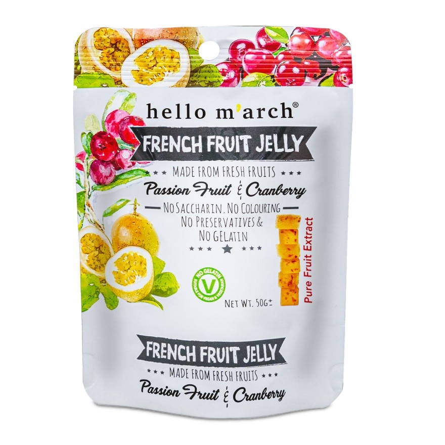 French Fruit Jelly Passion Fruit & Cranberry 50g