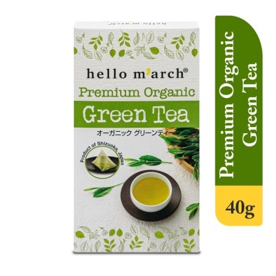 HELLO MARCH Premium Organic Green Tea 20 bags x 2g