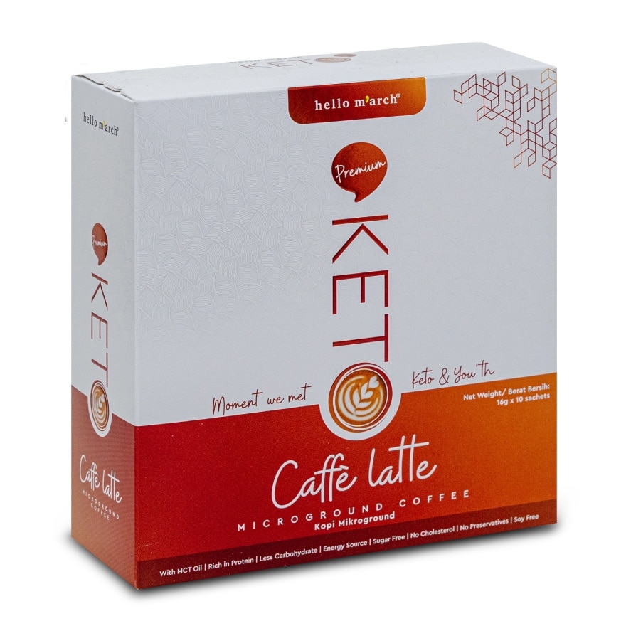 Keto Caffe Latte Microground Coffee 10 sachets x 16g