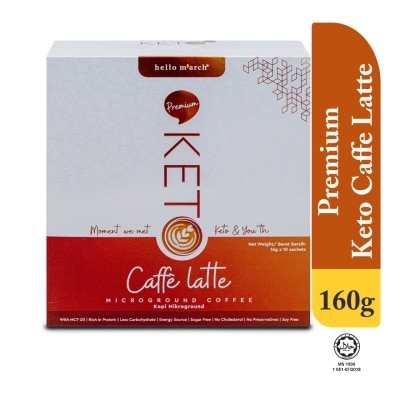 HELLO MARCH Keto Caffe Latte Microground Coffee 10 sachets x 16g