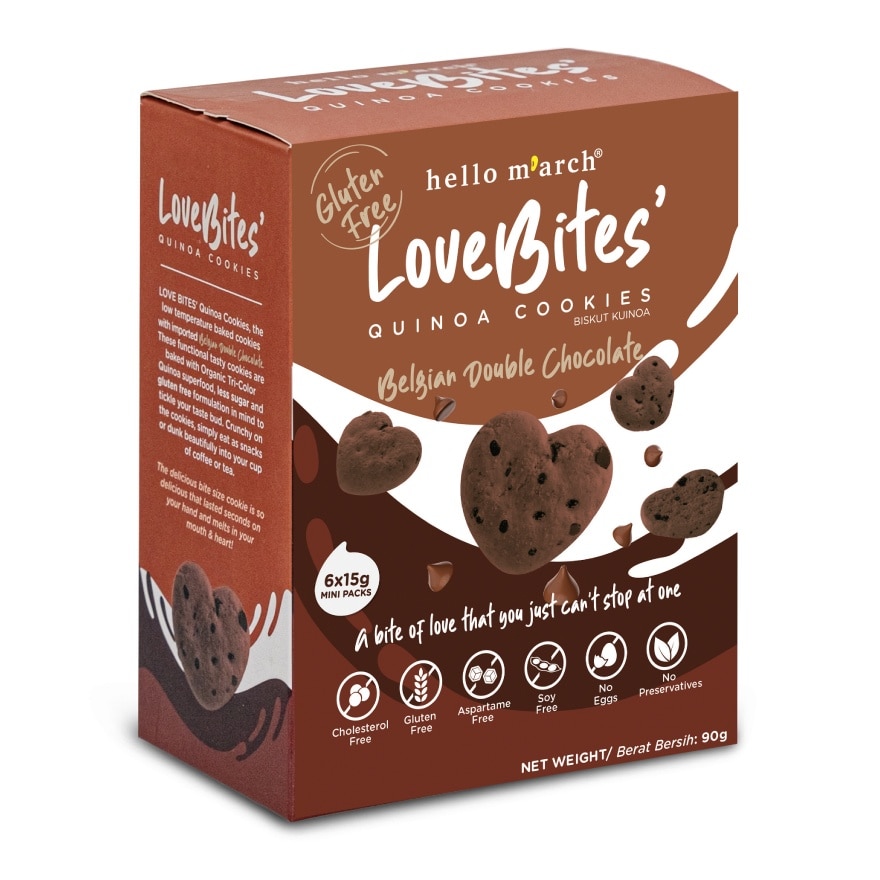 Love Bites' Quinoa Cookies Belgian Double Chocolate 6 packs