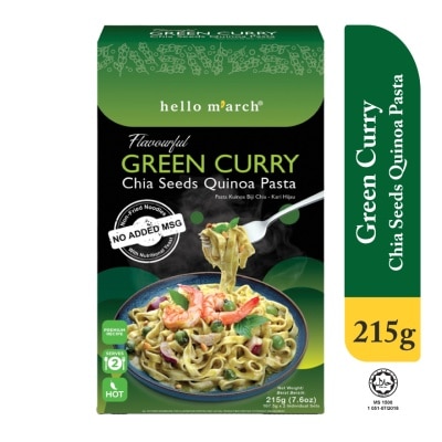 HELLO MARCH Flavourful Green Curry Chia Seeds Quinoa Pasta 215g