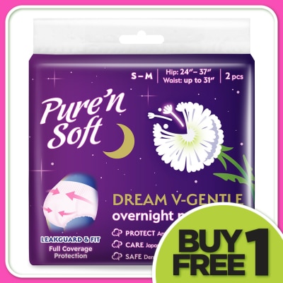 PURE'N SOFT Overnight Panties S-M SIZE 2S