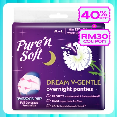 PURE'N SOFT Overnight Panties M-L SIZE 2S