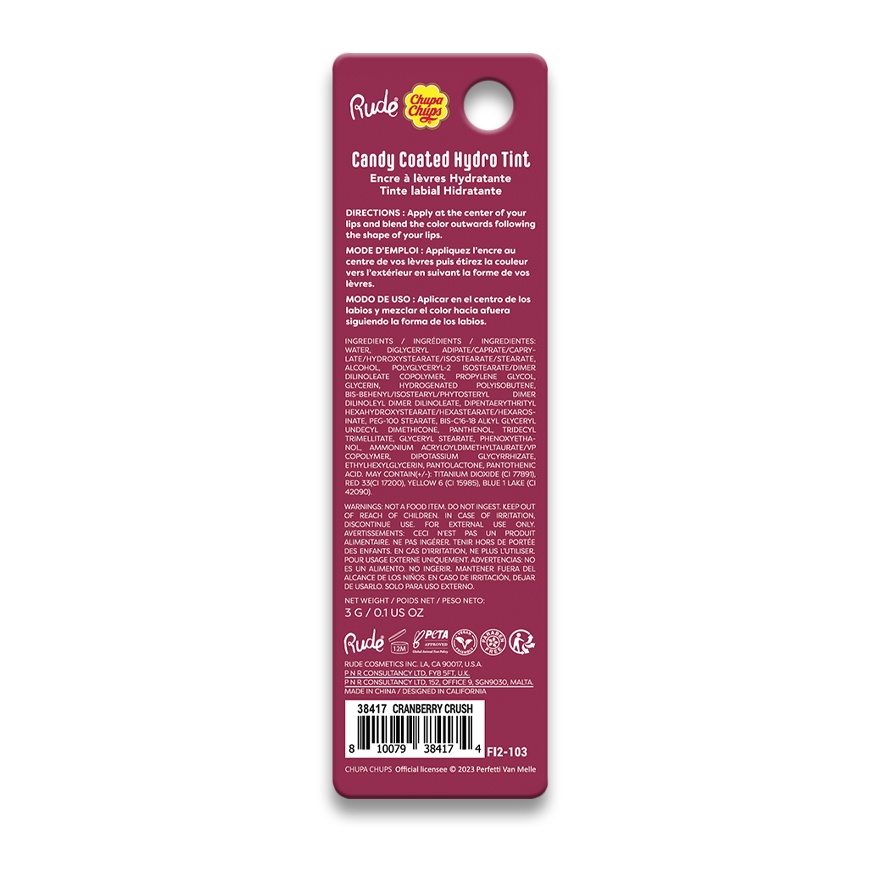 CHUPA CHUPS Long Lasting Hydro Tint (Cranberry Crush)