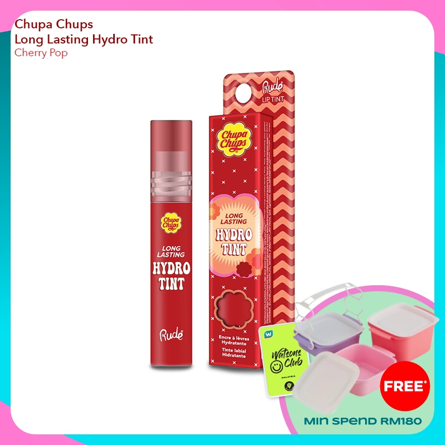 RUDE COSMETIC CHUPA CHUPS Long Lasting Hydro Tint (Cherry Pop)