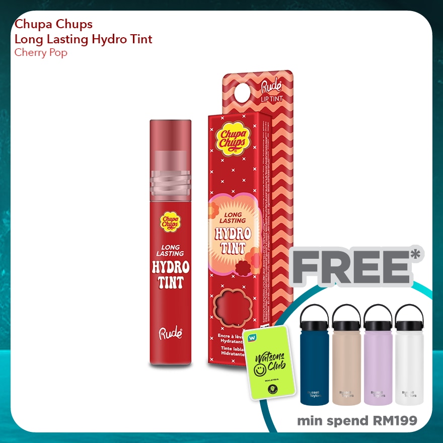 RUDE COSMETIC CHUPA CHUPS Long Lasting Hydro Tint (Cherry Pop)