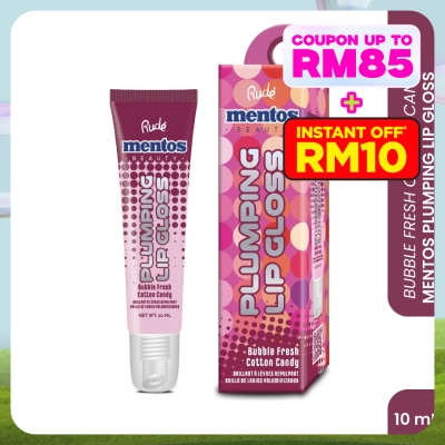 RUDE COSMETIC MENTOS Plumping Lip Gloss (Bubble Fresh Cotton Candy)
