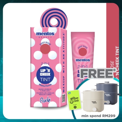 RUDE COSMETIC MENTOS 2-in-1 Lip n Cheek Tint (Deep Rose)