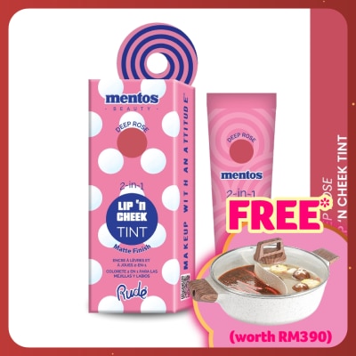 RUDE COSMETIC MENTOS 2-in-1 Lip n Cheek Tint (Deep Rose)