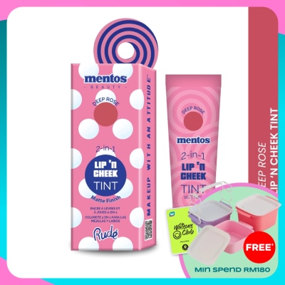 RUDE COSMETIC MENTOS 2-in-1 Lip n Cheek Tint (Deep Rose)