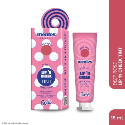 RUDE COSMETIC MENTOS 2-in-1 Lip n Cheek Tint (Deep Rose)