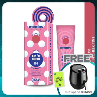 RUDE COSMETIC MENTOS 2-in-1 Lip n Cheek Tint (Deep Rose)