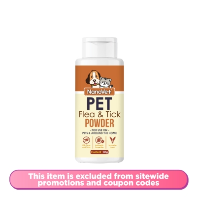 NANOVET, Pet Flea and Tick Powder 80gm | Watsons Malaysia
