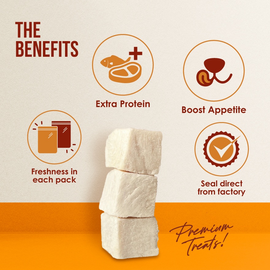 Freeze Dried Chicken Cube Premium Treats 200gm image