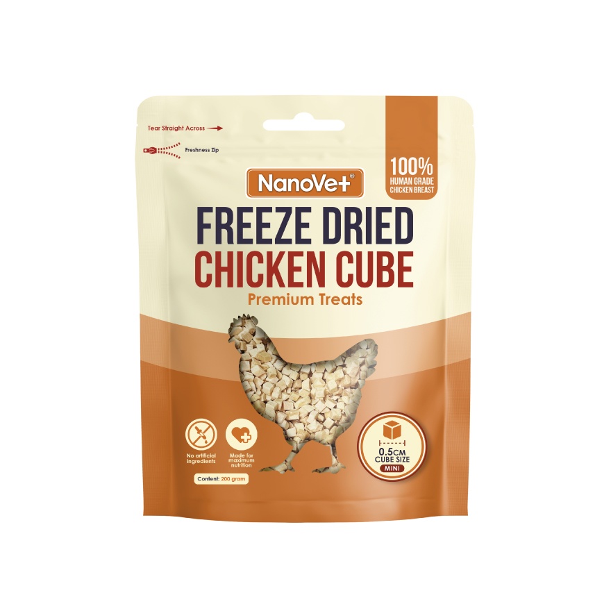 Freeze Dried Chicken Cube Premium Treats 200gm image