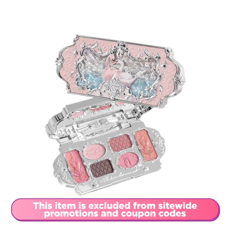 Swan Ballet Series Six-Color Makeup Palette 03 Pink Swan