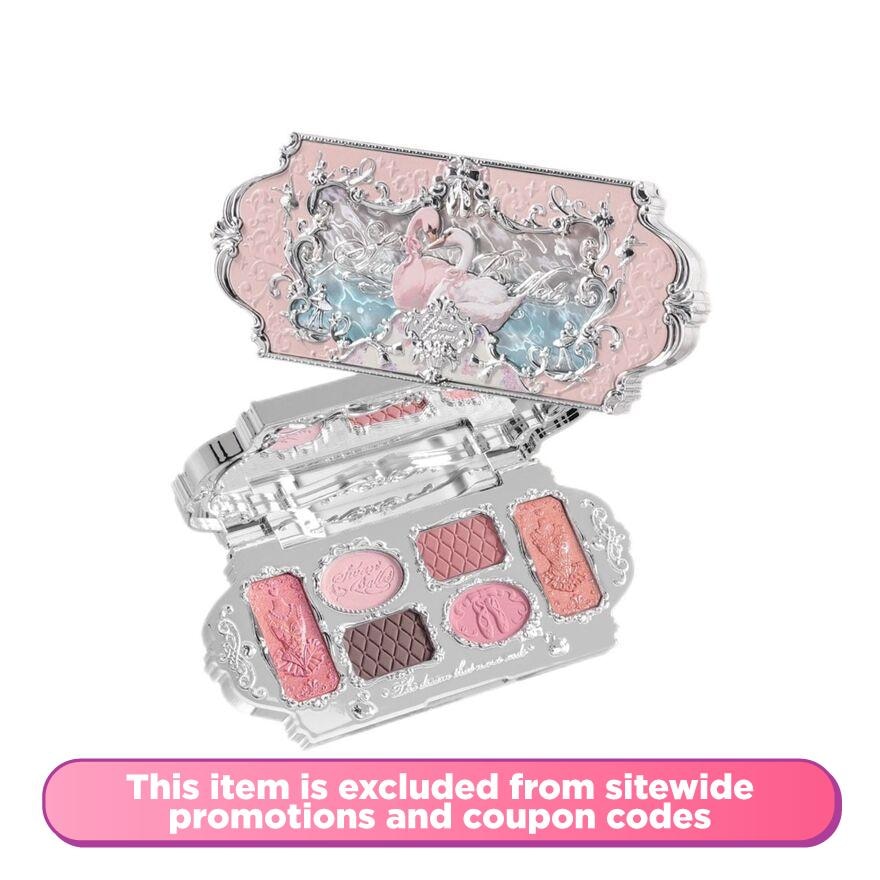 Swan Ballet Series Six-Color Makeup Palette 03 Pink Swan