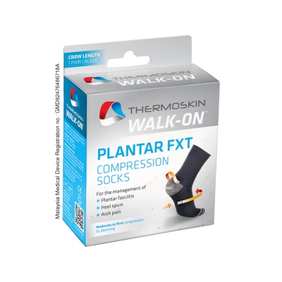 THERMOSKIN - Plantar FXT Compression Socks Black Size M (1 Pair)