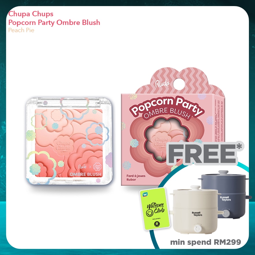 RUDE COSMETIC CHUPA CHUPS Popcorn Party Ombre Blush (Peach Pie)