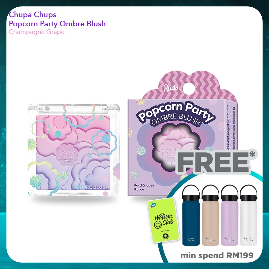 RUDE COSMETIC CHUPA CHUPS Popcorn Party Ombre Blush (Champagne Grape)
