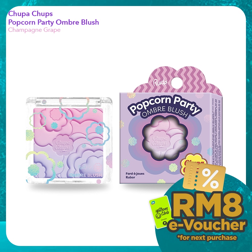 RUDE COSMETIC CHUPA CHUPS Popcorn Party Ombre Blush (Champagne Grape)