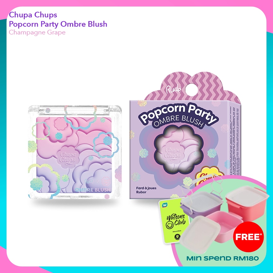 RUDE COSMETIC CHUPA CHUPS Popcorn Party Ombre Blush (Champagne Grape)