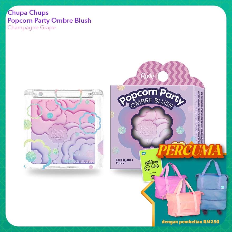 RUDE COSMETIC CHUPA CHUPS Popcorn Party Ombre Blush (Champagne Grape)