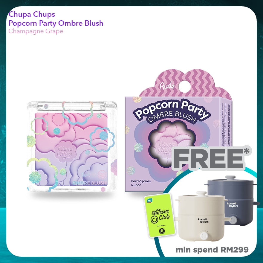 RUDE COSMETIC CHUPA CHUPS Popcorn Party Ombre Blush (Champagne Grape)
