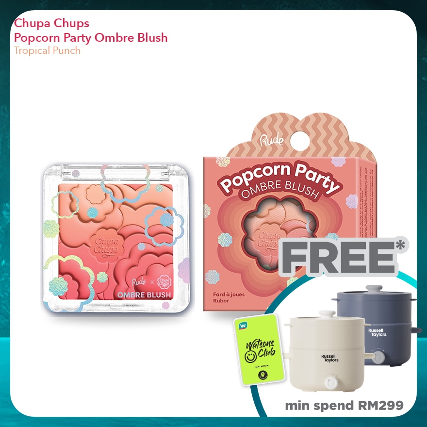 RUDE COSMETIC CHUPA CHUPS Popcorn Party Ombre Blush (Tropical Punch)