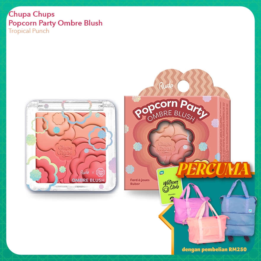 RUDE COSMETIC CHUPA CHUPS Popcorn Party Ombre Blush (Tropical Punch)